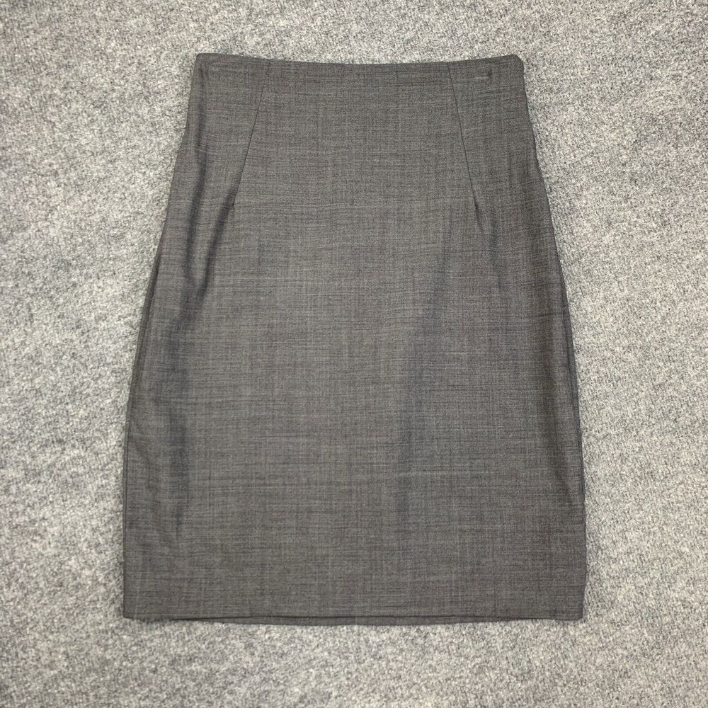 Babaton Skirt Womens 6 Grey Wool Blend Knit Side Zip Stretch Band Waist A-Line - Picture 2 of 13